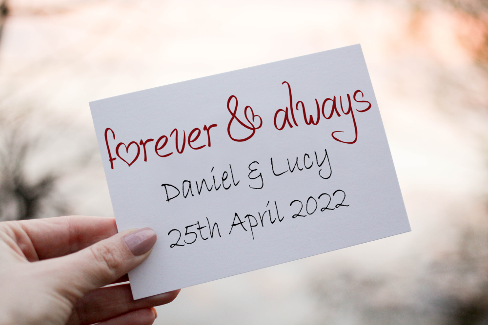 Forever & Always Wedding Card, Wedding Day Card, Custom Wedding - Click Image to Close